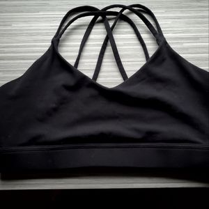 Til You Collapse black sports bra, size Large
